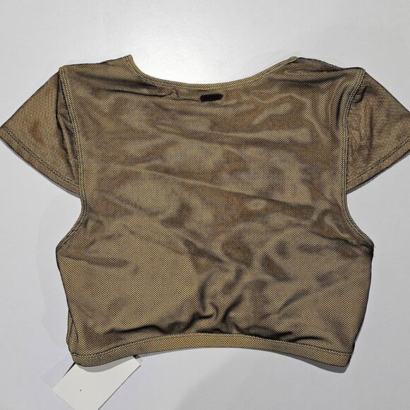 DKNY Cropped Mesh Overlay Bikini Top Size Small - Picture 6 of 10